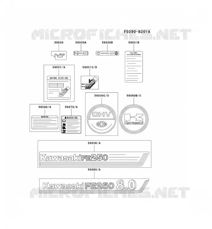 LABEL Kawasaki Petits Moteurs FE FE250D FE MOTORS  FE250D-CS05