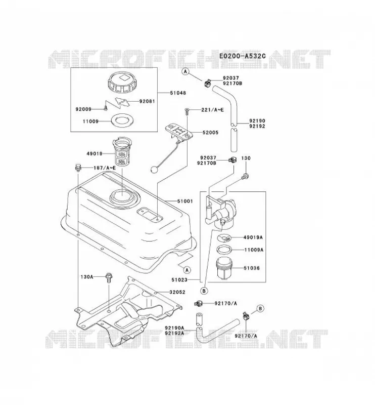 RESERVOIR CARBURANT/ROBINET Kawasaki Petits Moteurs FE FE250D FE MOTORS  FE250D-CS09