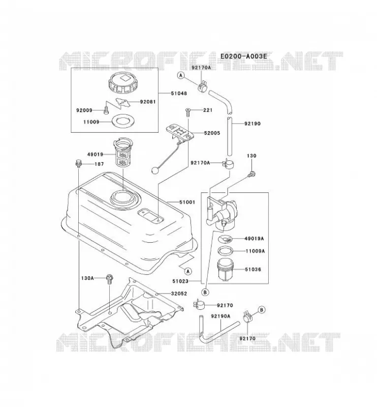 RESERVOIR CARBURANT/ROBINET Kawasaki Petits Moteurs FE FE290D FE MOTORS  FE290D-AS14