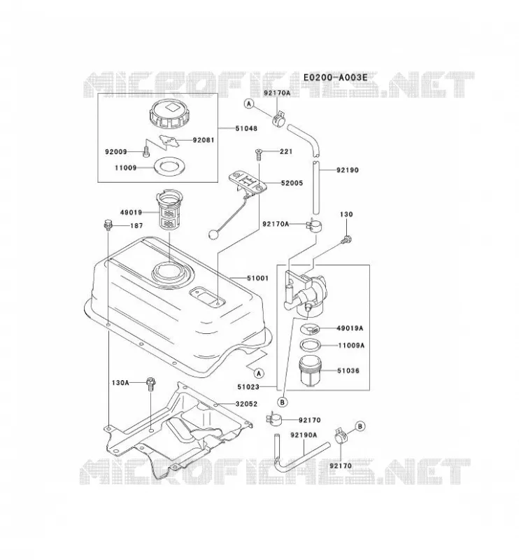 RESERVOIR CARBURANT/ROBINET Kawasaki Petits Moteurs FE FE290D FE MOTORS  FE290D-AS16