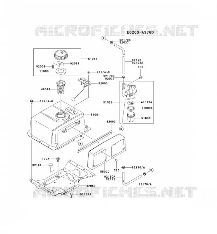 RESERVOIR CARBURANT/ROBINET Kawasaki Petits Moteurs FE FE400D FE MOTORS  FE400D-AS01