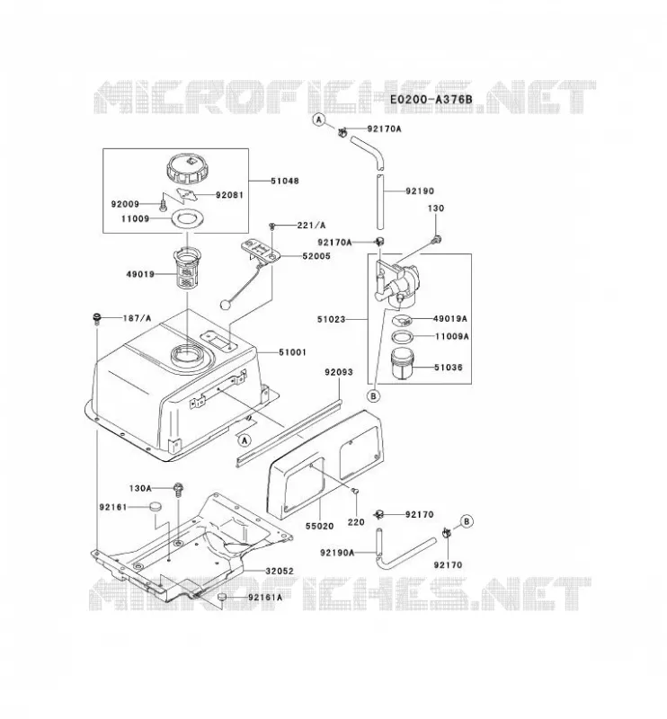 RESERVOIR CARBURANT/ROBINET Kawasaki Petits Moteurs FE FE400D FE MOTORS  FE400D-AS51