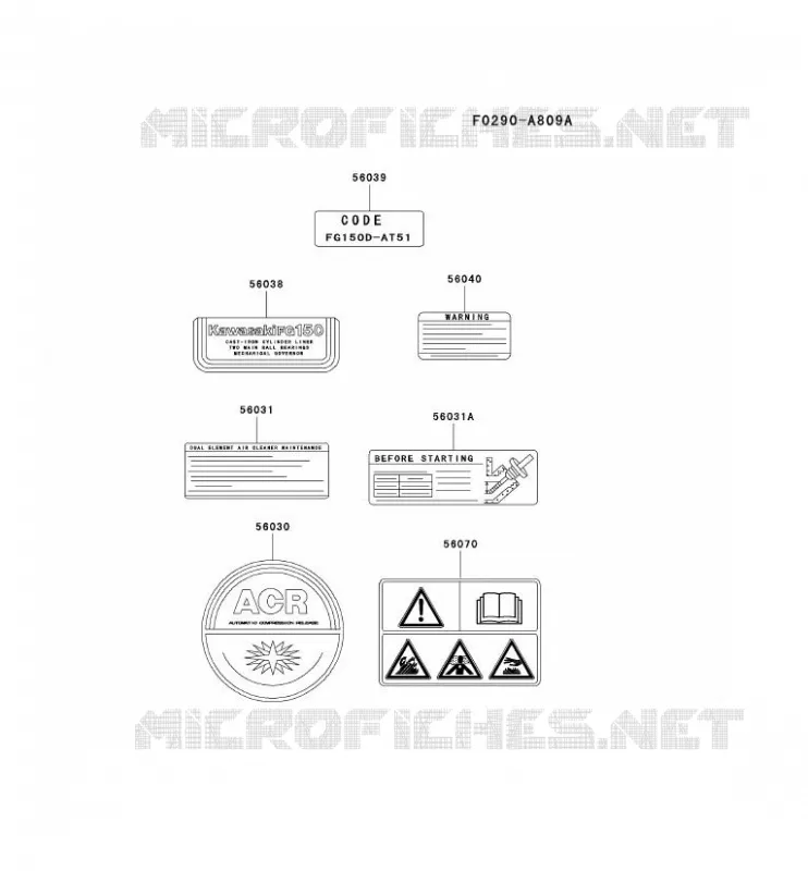 LABEL Kawasaki Petits Moteurs FG FG150D FG MOTORS  FG150D-BT51