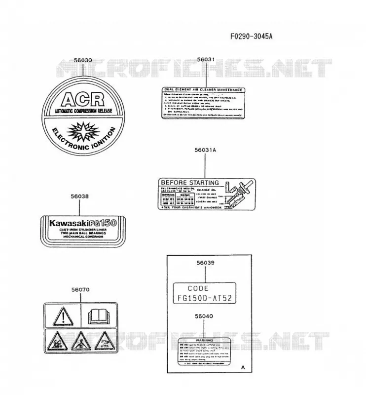 LABEL Kawasaki Petits Moteurs FG FG150D FG MOTORS  FG150D-BT52