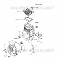 CULASSE/CARTER MOTEUR pour Kawasaki FG MOTORS