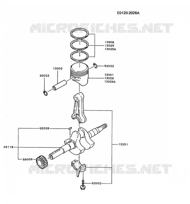 PISTON/VILEBREQUIN Kawasaki Petits Moteurs FG FG150D FG MOTORS  FG150D-BV00