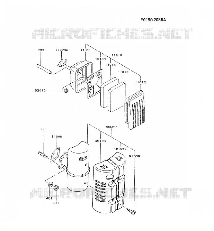 FILTRE &Agrave; AIR/POT D'&Egrave;CHAPPEMENT Kawasaki Petits Moteurs FG FG150D FG MOTORS  FG150D-CS51