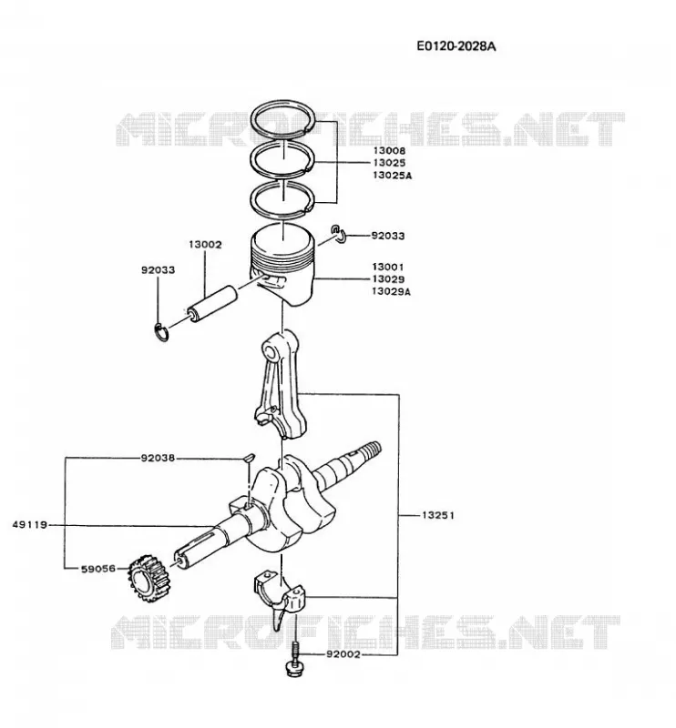 PISTON/VILEBREQUIN Kawasaki Petits Moteurs FG FG150D FG MOTORS  FG150D-CS51