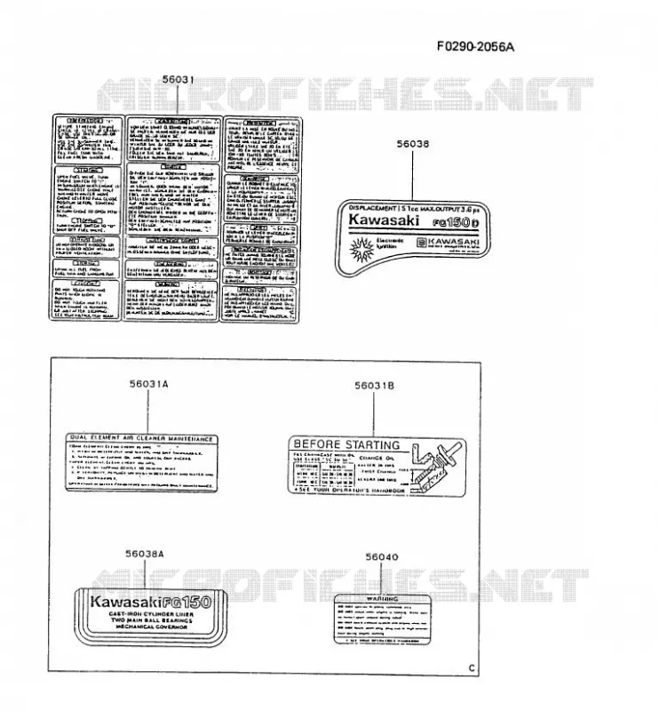 LABEL Kawasaki Petits Moteurs FG FG150D FG MOTORS  FG150D-CV00