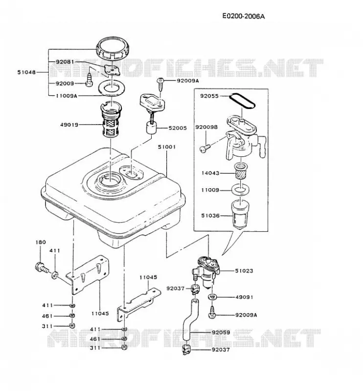 RESERVOIR CARBURANT/ROBINET Kawasaki Petits Moteurs FG FG150G FG MOTORS  FG150G-AE54