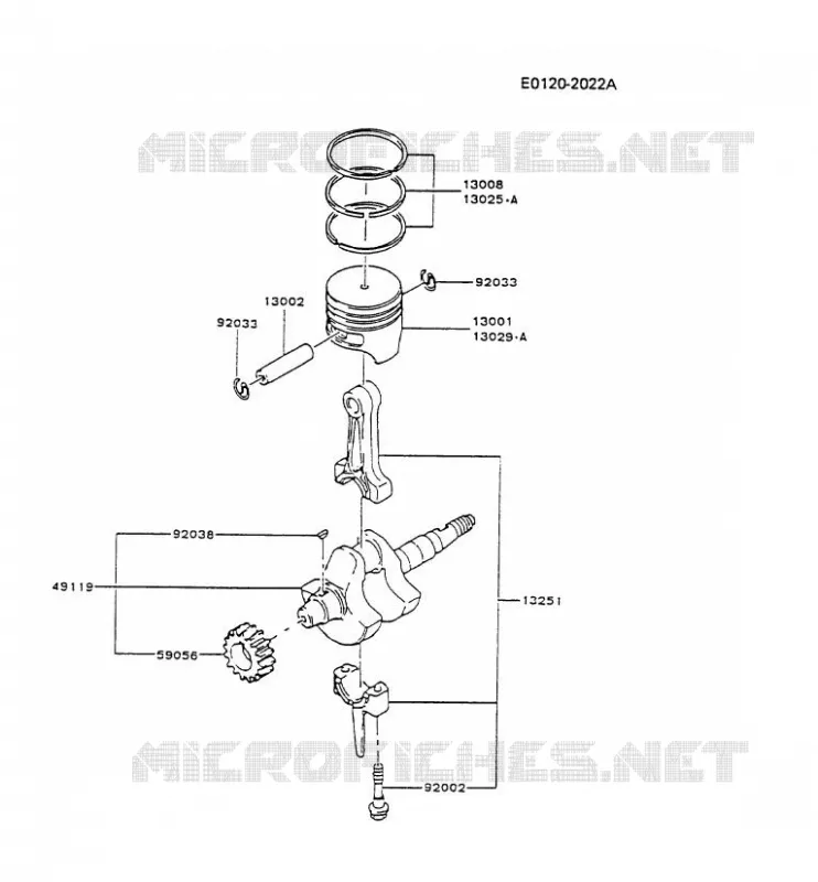 PISTON/VILEBREQUIN Kawasaki Petits Moteurs FG FG150G FG MOTORS  FG150G-AV00
