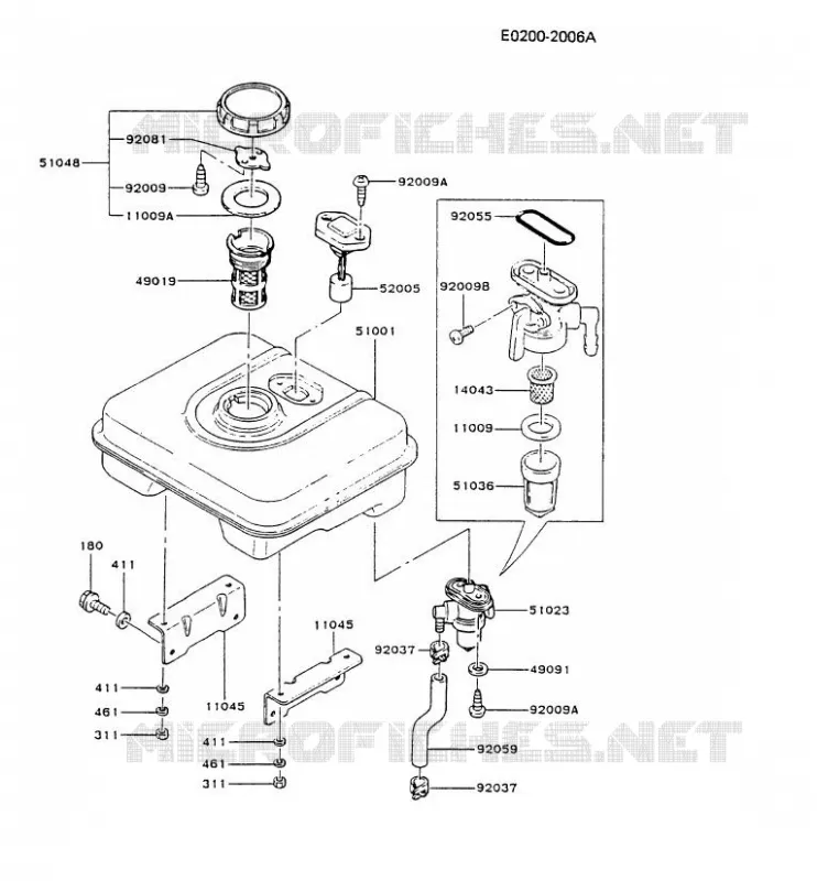 RESERVOIR CARBURANT/ROBINET Kawasaki Petits Moteurs FG FG150G FG MOTORS  FG150G-CG80