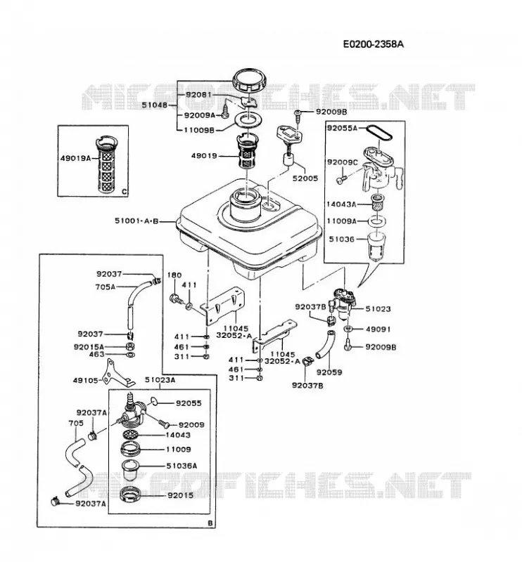 RESERVOIR CARBURANT/ROBINET Kawasaki Petits Moteurs FG FG150G FG MOTORS  FG150G-CS00