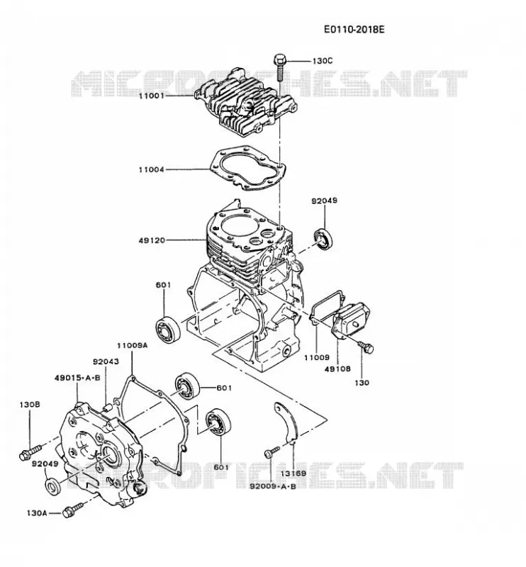 CULASSE/CARTER MOTEUR Kawasaki Petits Moteurs FG FG150G FG MOTORS  FG150G-CS50