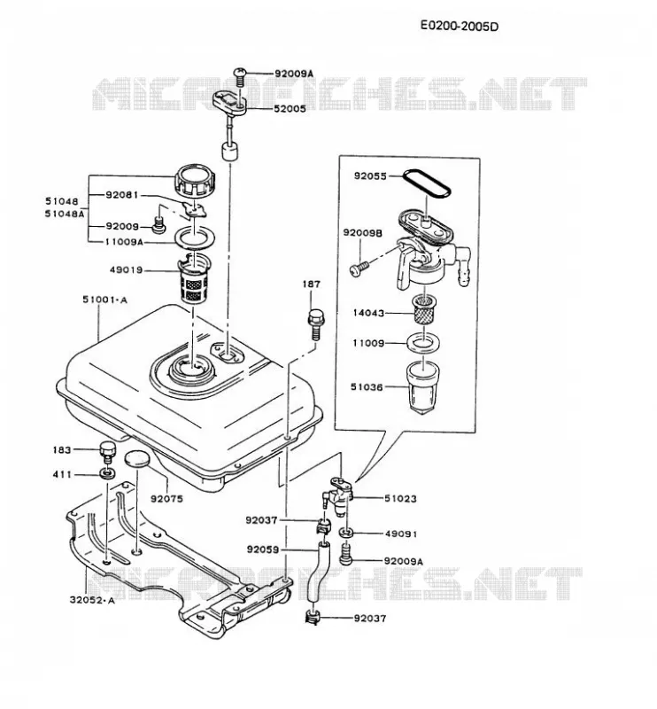 RESERVOIR CARBURANT/ROBINET Kawasaki Petits Moteurs FG FG200D FG MOTORS  FG200D-AS01