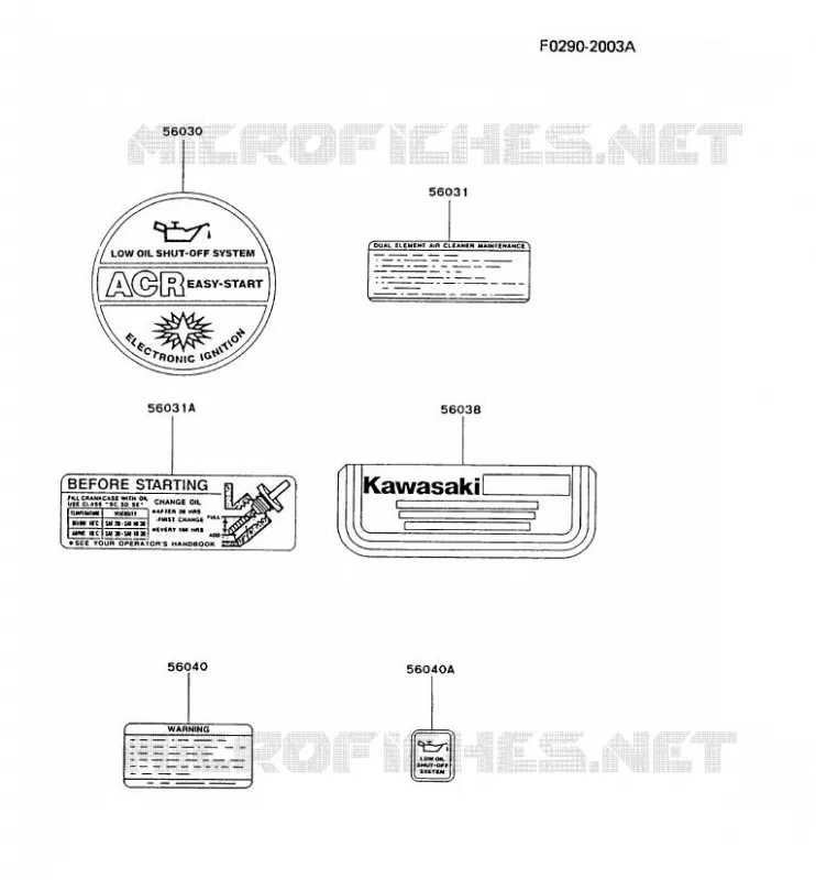 LABEL Kawasaki Petits Moteurs FG FG200D FG MOTORS  FG200D-AS03