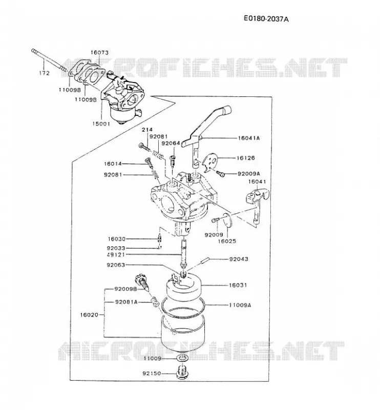 CARBURATEUR Kawasaki Petits Moteurs FG FG200D FG MOTORS  FG200D-AS04