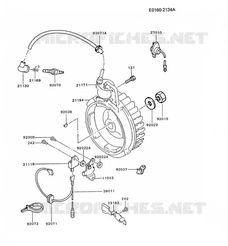 &Eacute;QUIPEMENT ELECTRIQUE Kawasaki Petits Moteurs FG FG200D FG MOTORS  FG200D-AS04