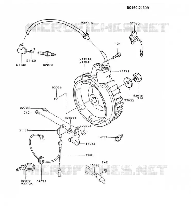 &Eacute;QUIPEMENT ELECTRIQUE Kawasaki Petits Moteurs FG FG200D FG MOTORS  FG200D-AS51