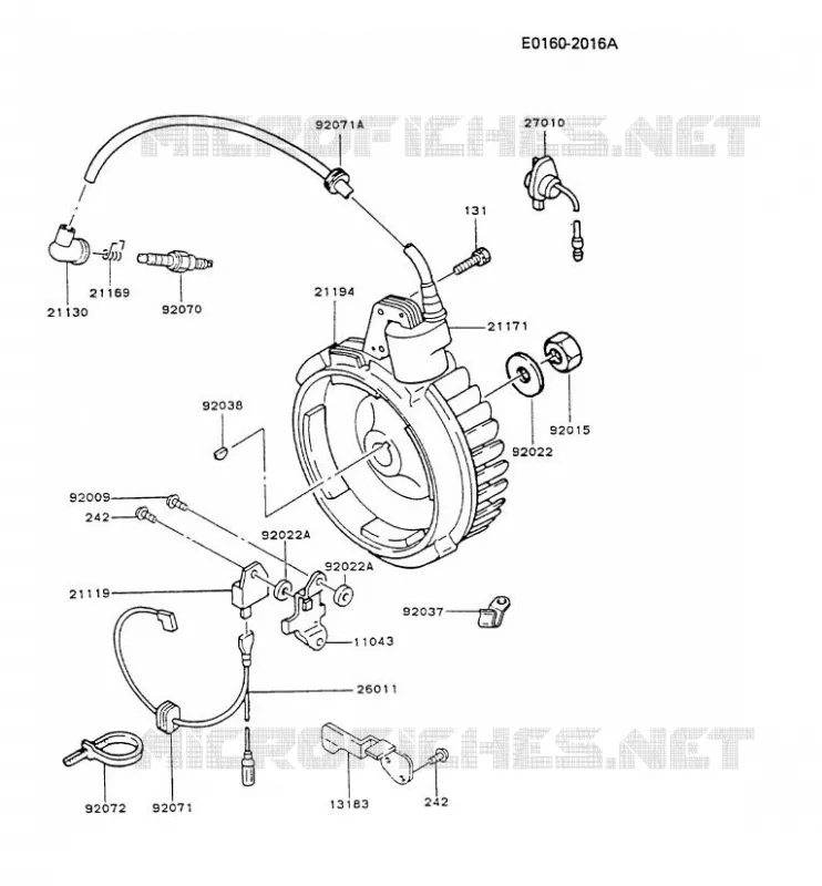 &Eacute;QUIPEMENT ELECTRIQUE Kawasaki Petits Moteurs FG FG200D FG MOTORS  FG200D-AS61