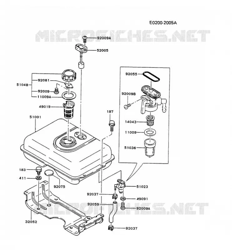 RESERVOIR CARBURANT/ROBINET Kawasaki Petits Moteurs FG FG200D FG MOTORS  FG200D-AS61