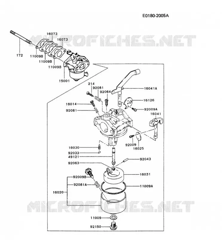 CARBURATEUR Kawasaki Petits Moteurs FG FG200D FG MOTORS  FG200D-AS63