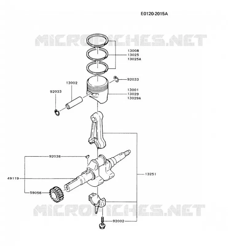 PISTON/VILEBREQUIN Kawasaki Petits Moteurs FG FG200D FG MOTORS  FG200D-AS63