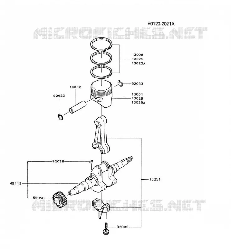 PISTON/VILEBREQUIN Kawasaki Petits Moteurs FG FG200D FG MOTORS  FG200D-BS03