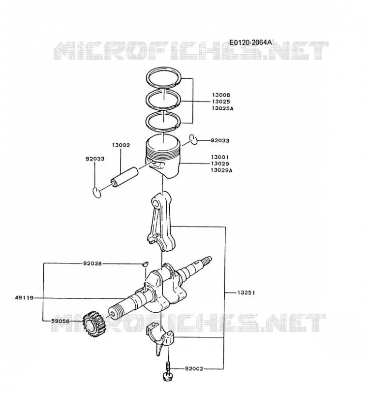 PISTON/VILEBREQUIN Kawasaki Petits Moteurs FG FG200D FG MOTORS  FG200D-BS51