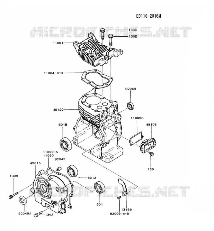 CULASSE/CARTER MOTEUR Kawasaki Petits Moteurs FG FG200D FG MOTORS  FG200D-BS64