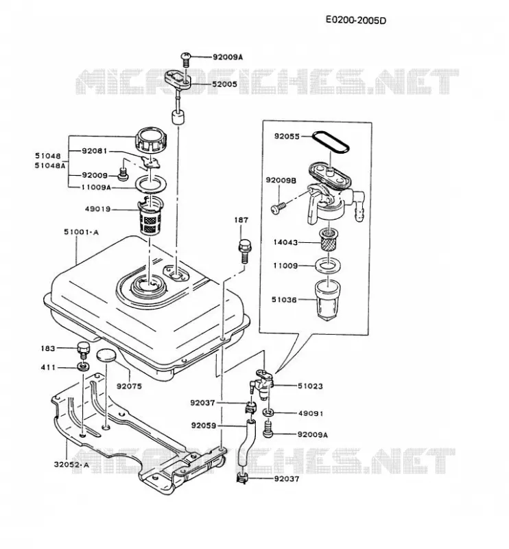 RESERVOIR CARBURANT/ROBINET Kawasaki Petits Moteurs FG FG200D FG MOTORS  FG200D-CS01