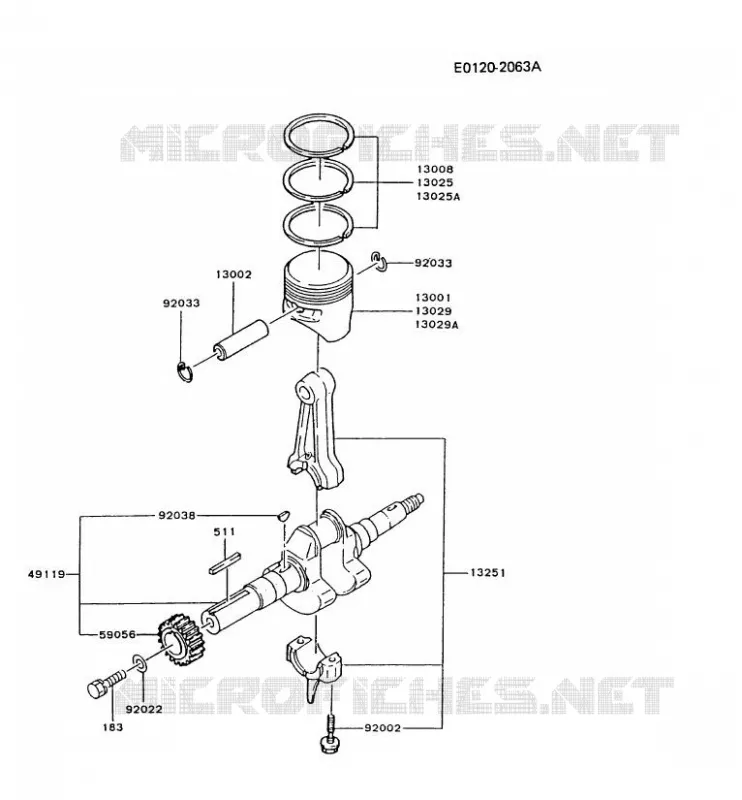 PISTON/VILEBREQUIN Kawasaki Petits Moteurs FG FG200D FG MOTORS  FG200D-CS50