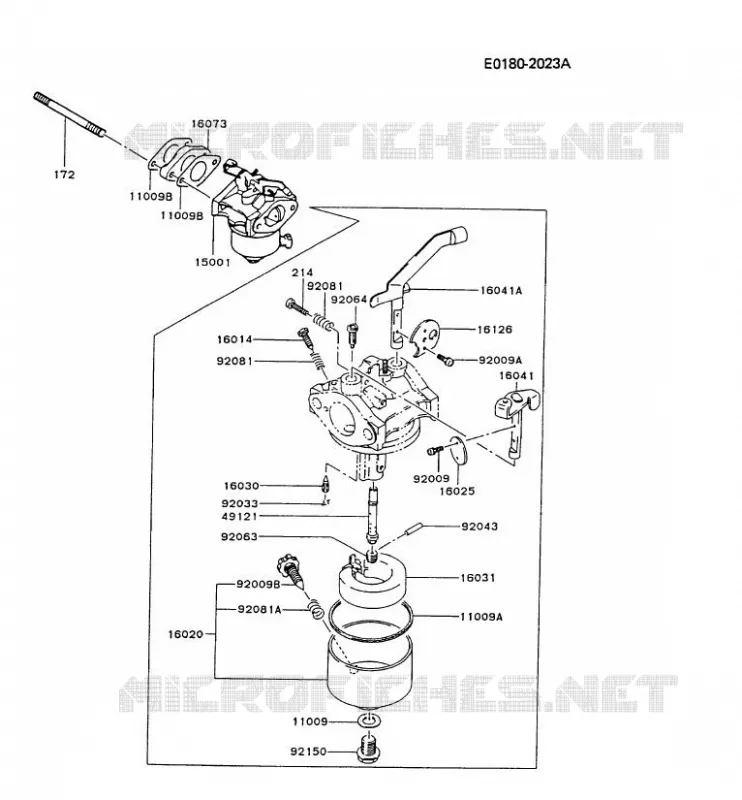 CARBURATEUR Kawasaki Petits Moteurs FG FG200D FG MOTORS  FG200D-CS54