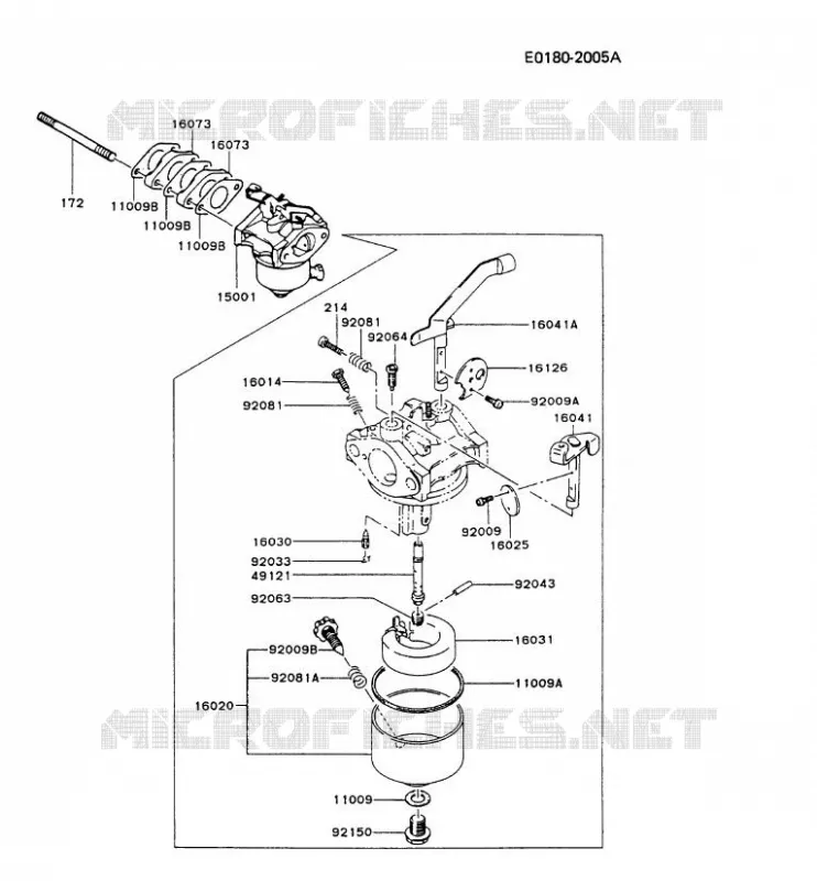 CARBURATEUR Kawasaki Petits Moteurs FG FG200D FG MOTORS  FG200D-GS00