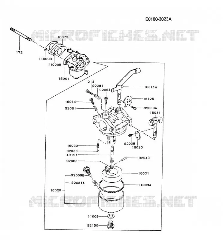 CARBURATEUR Kawasaki Petits Moteurs FG FG200G FG MOTORS  FG200G-CS50