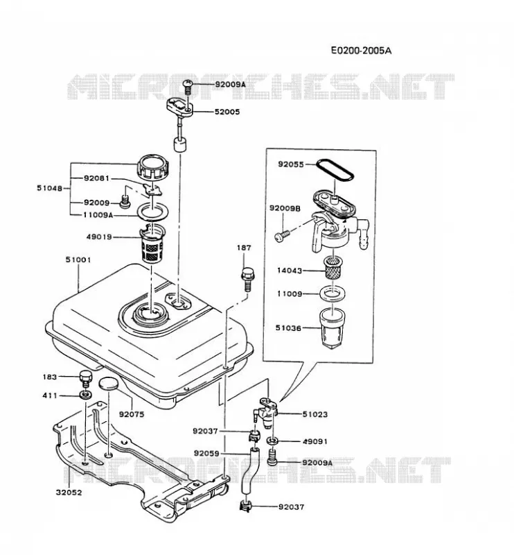 RESERVOIR CARBURANT/ROBINET Kawasaki Petits Moteurs FG FG200G FG MOTORS  FG200G-CT52