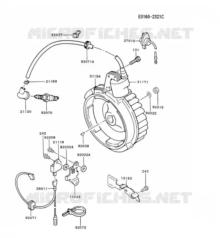 &Eacute;QUIPEMENT ELECTRIQUE Kawasaki Petits Moteurs FG FG200G FG MOTORS  FG200G-FG80