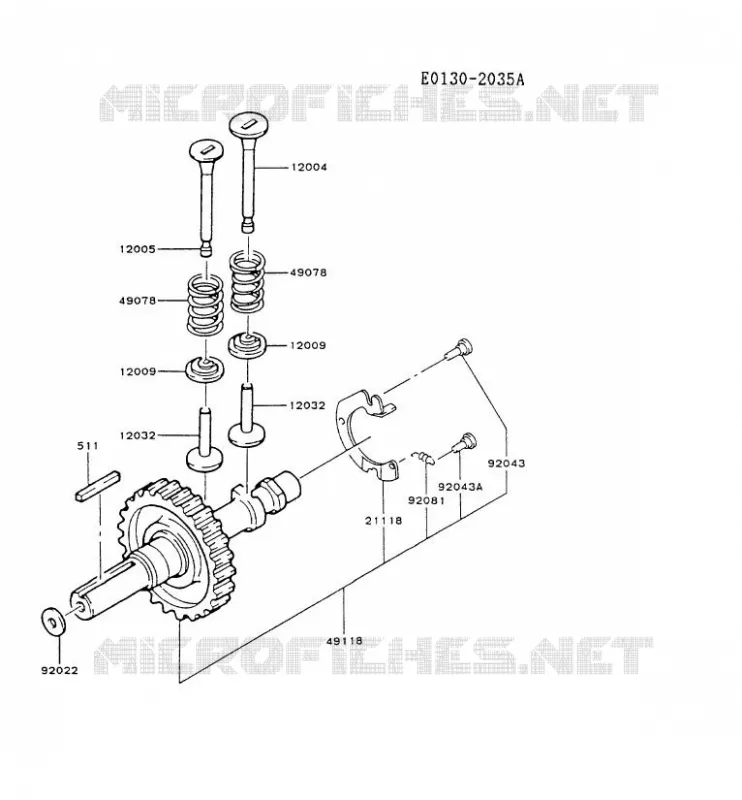 SOUPAPE/ARBRE A CAME Kawasaki Petits Moteurs FG FG200G FG MOTORS  FG200G-FG80