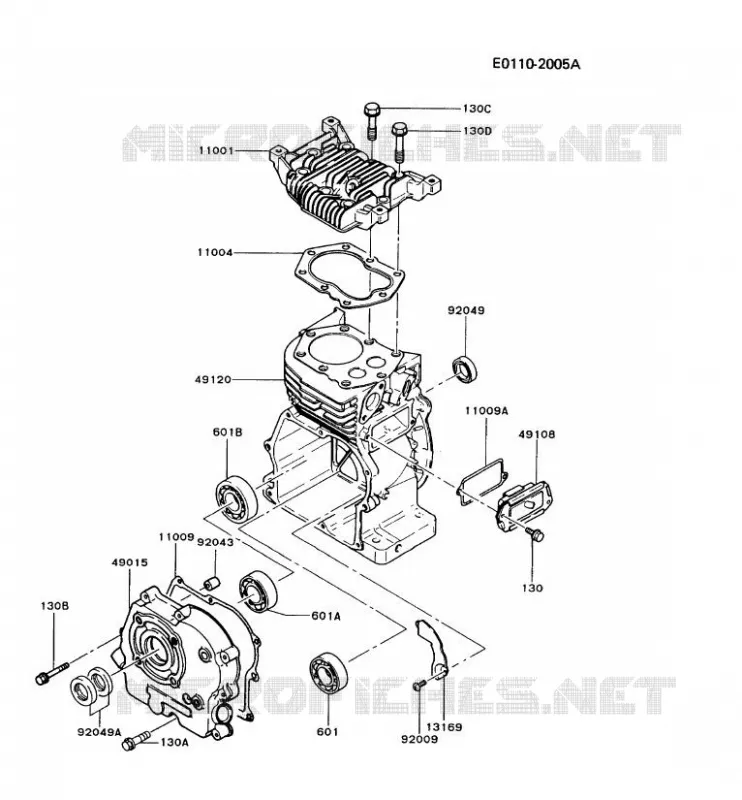 CULASSE/CARTER MOTEUR Kawasaki Petits Moteurs FG FG200R FG MOTORS  FG200R-AS01