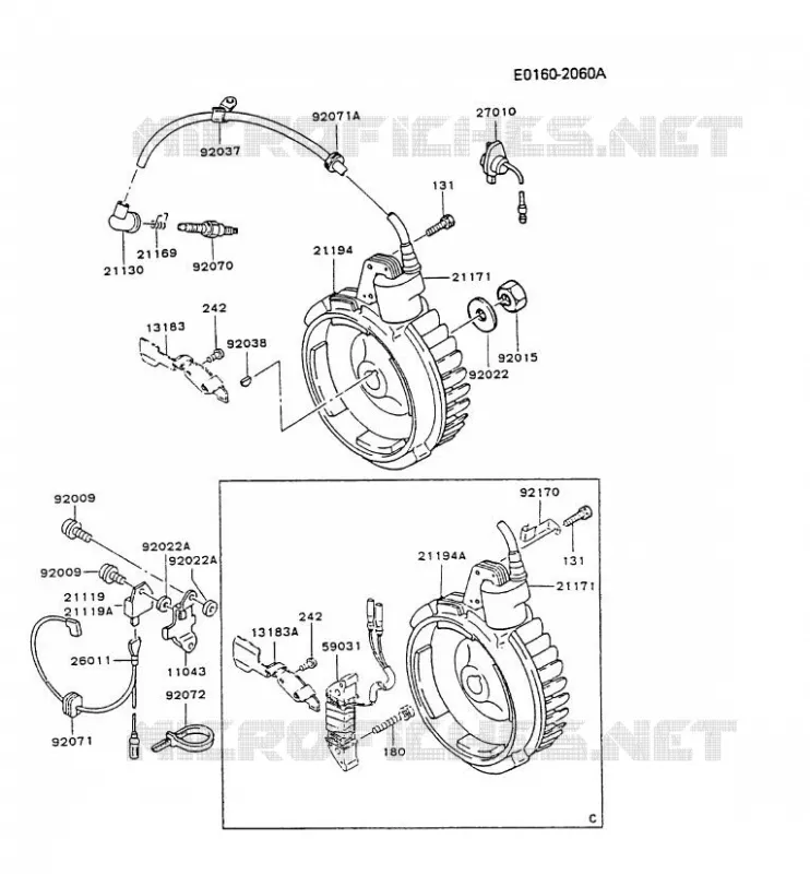&Eacute;QUIPEMENT ELECTRIQUE Kawasaki Petits Moteurs FG FG200R FG MOTORS  FG200R-CS50