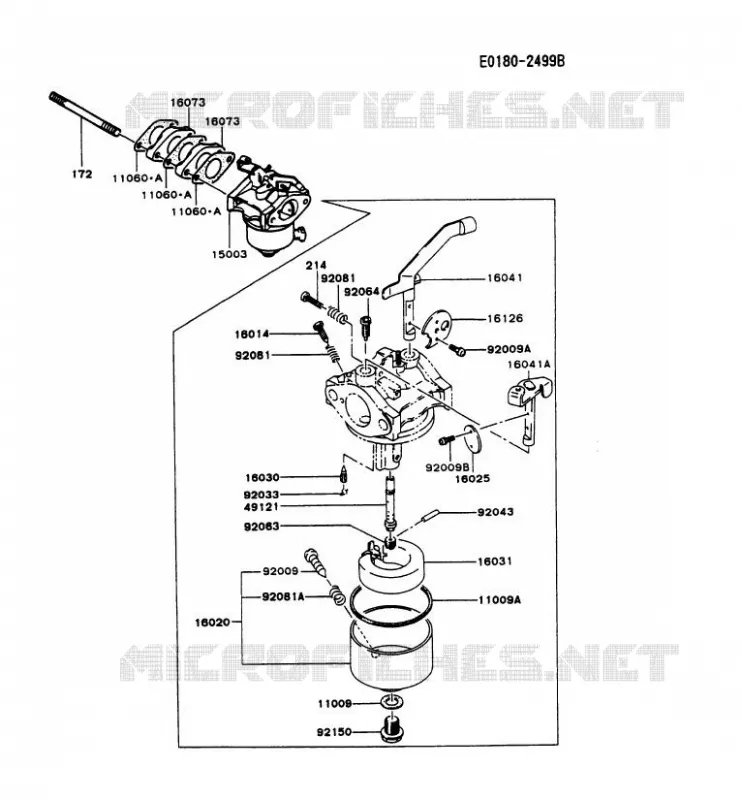 CARBURATEUR Kawasaki Petits Moteurs FG FG201D FG MOTORS  FG201D-AT52