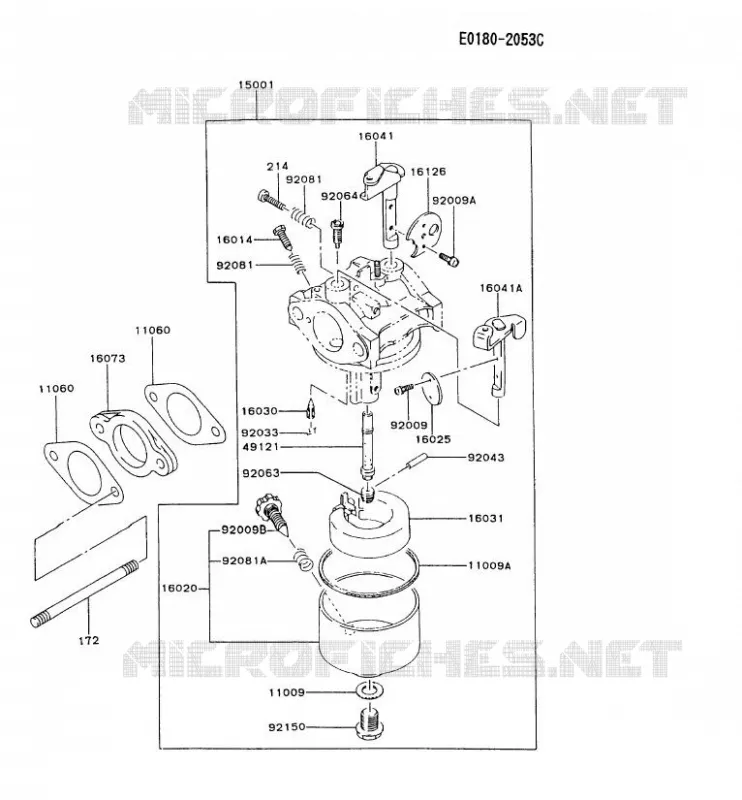 CARBURATEUR Kawasaki Petits Moteurs FG FG230D FG MOTORS  FG230D-AT51