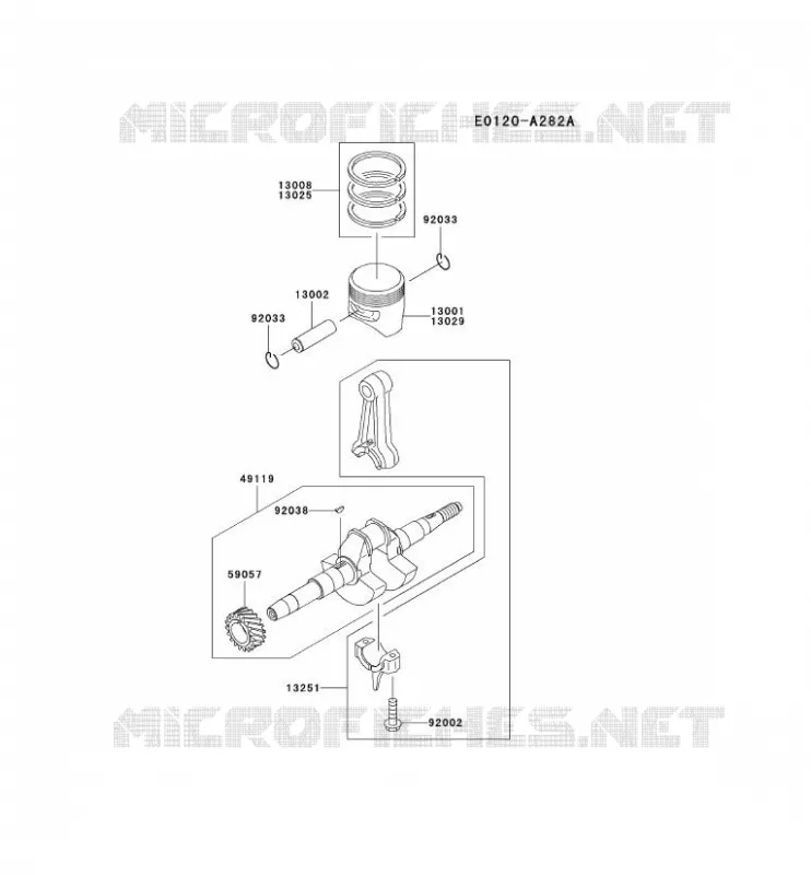 PISTON/VILEBREQUIN Kawasaki Petits Moteurs FG FG230D FG MOTORS  FG230D-AT56