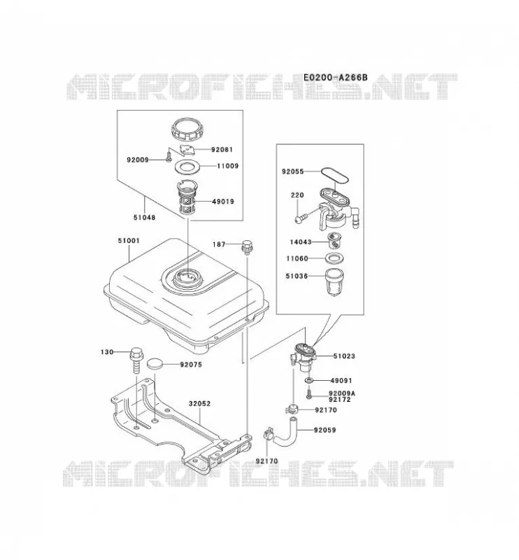 RESERVOIR CARBURANT/ROBINET Kawasaki Petits Moteurs FG FG230D FG MOTORS  FG230D-AT56