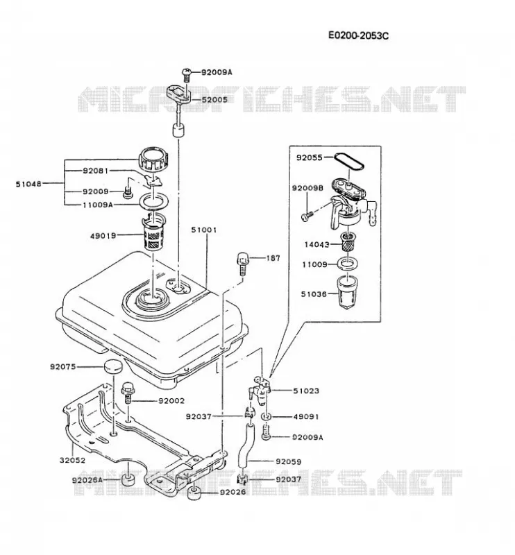 RESERVOIR CARBURANT/ROBINET Kawasaki Petits Moteurs FG FG300A FG MOTORS  FG300A-DS50