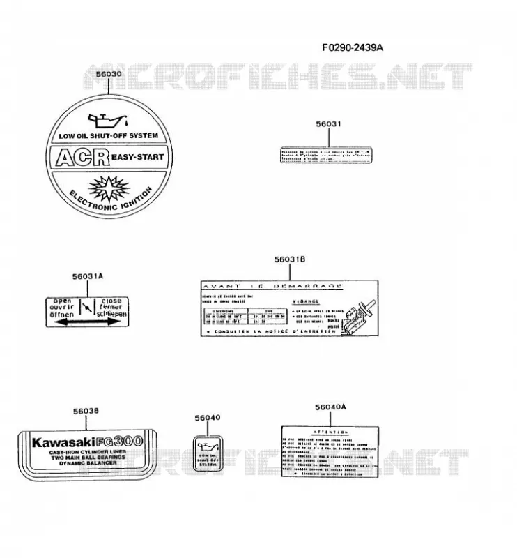 LABEL Kawasaki Petits Moteurs FG FG300D FG MOTORS  FG300D-AJ41