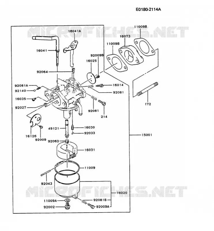 CARBURATEUR Kawasaki Petits Moteurs FG FG300D FG MOTORS  FG300D-AM87