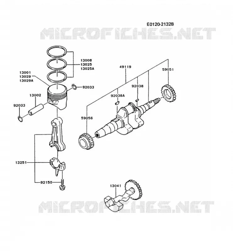 PISTON/VILEBREQUIN Kawasaki Petits Moteurs FG FG300D FG MOTORS  FG300D-AM87