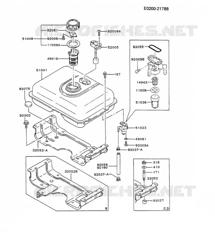 RESERVOIR CARBURANT/ROBINET Kawasaki Petits Moteurs FG FG300D FG MOTORS  FG300D-BS12