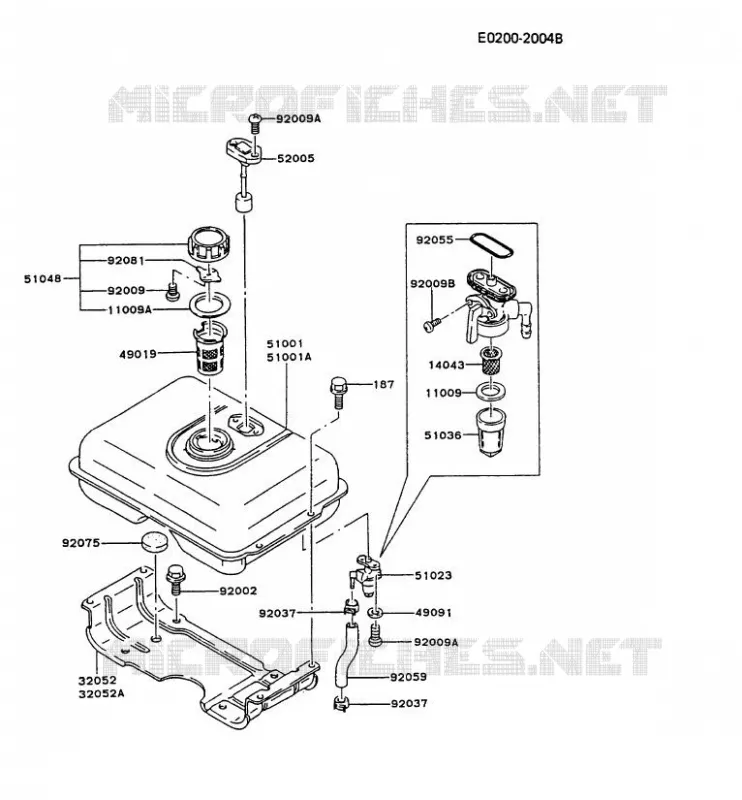 RESERVOIR CARBURANT/ROBINET Kawasaki Petits Moteurs FG FG300D FG MOTORS  FG300D-BS60